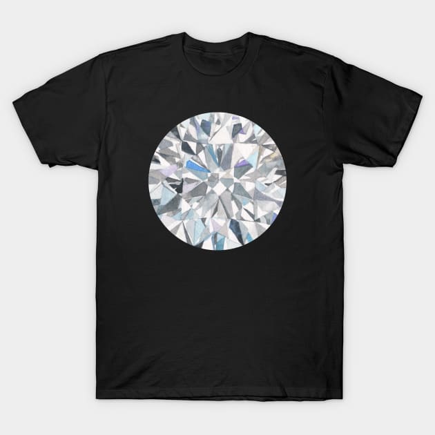 Diamond Gemstone Watercolour Painting T-Shirt by Flowering Words